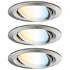 Image de Spot encastré LED Smart Home Zigbee 3.0 Nova Plus Coin Kit de base orientable rond 84mm 50° Coin 3x6W 3x470lm 230V gradable Tunable White Acier brossé
