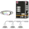 Image de Spot encastré LED Smart Home Zigbee 3.0 Nova Plus Coin Kit de base orientable rond 84mm 50° Coin 3x5,2W 3x400lm 230V gradable RGBW+ Acier brossé
