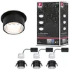 Image de Spot encastré LED 3-Step-Dim Gil Coin Kit de base IP44 rond 68mm Coin 3x6W 3x470lm 230V gradable 2700K Noir mat#Acier brossé