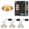 Image de Spot encastré LED 3-Step-Dim Cole Coin Kit de 3 IP44 rond 88mm Coin 3x6W 3x460lm 230V gradable 2700K Blanc#Doré mat