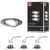 Image de Spot encastré LED Base Coin Kit de base orientable rond 90mm 20° Coin 3x5W 3x370lm 230V 3000K Acier brossé