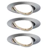 Image de Spot encastré LED 3-Step-Dim Base Coin Kit de base orientable rond 90mm 20° Coin 3x5W 3x370lm 230V gradable 3000K Acier brossé