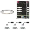 Image de Spot encastré LED 3-Step-Dim Nova Coin Kit de base fixe IP44 rond 78mm Coin 3x6W 3x470lm 230V gradable 2700K Acier brossé