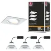 Image de Spot encastré LED Nova Plus Coin Kit de base orientable carré 84x84mm 50° Coin 3x6W 3x470lm 230V gradable 2700K Blanc dépoli