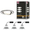 Image de Spot encastré LED Nova Plus Coin Kit de base orientable rond 84mm 50° Coin 3x6W 3x470lm 230V gradable 2700K Acier brossé