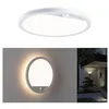 Image de Panneau d'extérieur LED Lamina Backlight Détecteur de mouvement crépusculaire (IR) résistant à l'eau de mer IP44 rond 280mm 3000K 14,5W 1200lm 230V Blanc Matière plastique