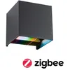 Image de Applique LED Smart Home Zigbee 3.0 Cybo IP44 carré 100x100mm RGBW+ 2x2,5W 2x150lm 230V Anthracite Aluminium