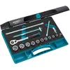 Image de HAZET, Clé à douille + douilles, Jeu de clés à douilles 880N-1   Carré creux 10 mm (3/8 pouce)   Profil Traction à 6 pans exté  (10 mm, 11 mm, 12 mm, 13 mm, 14 mm, 15 mm, 16 mm, 17 mm, 18 mm, 19 mm, 20 mm, 21 mm, 22 mm, 8 mm, 9 mm)