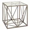 Image de Table d'Appoint Carrée en Verre "Nila" 50cm Bronze