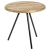 Image de Table basse ronde BASTIAN en chêne massif et acier noir 40cm
