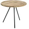 Image de Table basse ronde BASTIAn'en chêne massif et acier noir 50cm
