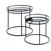 Image de Tables basses GRACE en métal et miroir lot de 2 - Noir