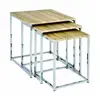 Image de Haku möbel 33083 lot de 3 tables gigognes chromé/chêne clair 39 x 39 x 42 cm