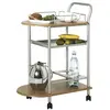 Image de Haku möbel 40027 chariot de cuisine tube d'acier aluminium/hêtre