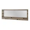 Image de Patère Murale & Miroir "Bora" 80cm Chêne Foncé