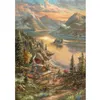 Image de Puzzle 500 pièces : Splendeur au bord du lac - Thomas Kinkade
