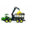 Image de Bruder - 02133 - Porteur Forestier John Deere Vert Avec Remorque Et Rondins