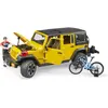 Image de Bruder 2543 Jeep Wrangler Rubicon Unlimited avec 1 VTT et un cycliste