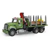 Image de BRUDER - 2824 - Camion de transport de bois MACK Granite avec grue et rondins de bois - Echelle 1:16 - 61 cm