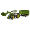 Image de John Deere 7R avec chargeur avant et remorque avec attelage tandem