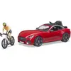 Image de Bruder 3485 Roadster avec 1 vélo de course et cycliste