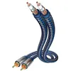 Image de in-akustik Premium Audio - Câble audio - RCA x 2 mâle pour RCA x 2 mâle - 75 cm - double blindage - bleu, argent