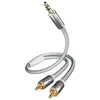 Image de Câble audio Inakustik 004100015 Inakustik 004100015 [2x Cinch-RCA mâle - 1x Jack mâle 3.5 mm] 1.50 m blanc, argent contacts dorés