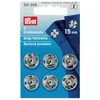 Image de Prym Boutons pression à coudre laiton - 15 mm - Lot de 6 - Noir/Argent