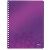 Image de Leitz wow cahier 160 pages à spirale quadrillé 5x5 (petits carreaux) a4 (21 x 297 cm) violet métallisé 46380062