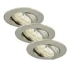 Image de Spot LED encastrable LED intégrée Briloner 7232-032 blanc chaud 16.5 W nickel (mat) set de 3