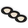 Image de Briloner, Plafonnier, Set de lampes LED encastrées,noir,3xLED/3W, IP44 (260 lm)