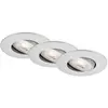 Image de Briloner, Plafonnier, Lampes LED encastrées, set de 3, IP65, chrome mat, 3xPlaque LED/4,9W (480 lm)