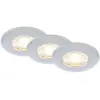 Image de Briloner, Spot encastrable, Lampes LED encastrées, jeu de 3, chrome mat, 3xPlaque LED/3,6W (Matières plastiques)