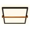 Image de Briloner, Plafonnier, Plafonnier LED, noir/bois, IP20, LED/18W, effet backlighte incl. (2400 lm)