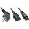 Image de Lindy Câble de 2m Schuko vers 1x IEC C13 et 1x IEC C5 en Y (2 m), Câble d'alimentation, Noir