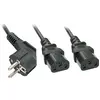 Image de Lindy Prise Euro vers 2 x IEC (1 m), Câble d'alimentation, Noir