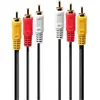 Image de Lindy 3 x RCA - 3 x RCA plaqués or (2 m, Câbles Cinch), Câble audio