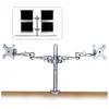 Image de Lindy Dual Clamp sur support long (Tables, 20", 6 kg), Support de moniteur, Argent