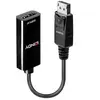 Image de Lindy DisplayPort vers (HDMI, 12 cm), Adaptateur données + vidéo, Noir