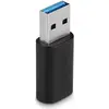 Image de Lindy Adaptateur USB 3.2 type A vers C (USB-C, 2.44 cm), Adaptateur données + vidéo, Noir
