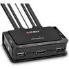 Image de Lindy Commutateur KVM HDMI 2 ports USB 2.0 Compact. HDMI 3D et USB 2.0 compliant Audio et Mic, Commutateur KVM, Noir