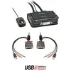 Image de Lindy Commutateur KVM DVI 2 ports USB 2.0 Audio Compact USB 2.0 Audio/micro, Commutateur KVM, Noir