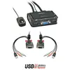 Image de Lindy Commutateur KVM VGA 2 ports USB 2.0 Audio Compact USB 2.0 Audio/Microphone, Commutateur KVM, Noir