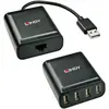 Image de Lindy Extender USB 2.0 cat.5 60m 4 ports (USB-A, 4 ports), Station d’accueil + hub USB, Noir