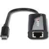 Image de Lindy Convertisseur USB 3.2 Type C Gigabit Ethernet (USB-C 3.2 Gen 1, RJ45 (1x)), Adaptateur réseau, Noir