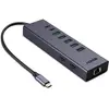 Image de Lindy DST-Mini Duo (USB-C, 10 ports), Station d’accueil + hub USB, Gris