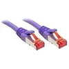 Image de LINDY 47823 RJ45 Câble réseau, câble patch CAT 6 S/FTP 1.50 m violet avec cliquet dencastrement