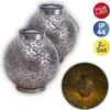 Image de Näve, Éclairage d'extérieur, Lot de 2 lampes solaires décoratives LED l/b : 18cm argent (IP44)