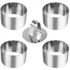 Image de Set de 4 cercles 7,5 cm et 1 poussoir - Lares - Gris - Inox