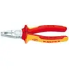 Image de Pince universelle VDE en acier spécial pour outils, tête chromée, poignées à gaine en plastique, Long. : 160 mm, Capacité de coupe du Ø du fil dur 2,0 mm